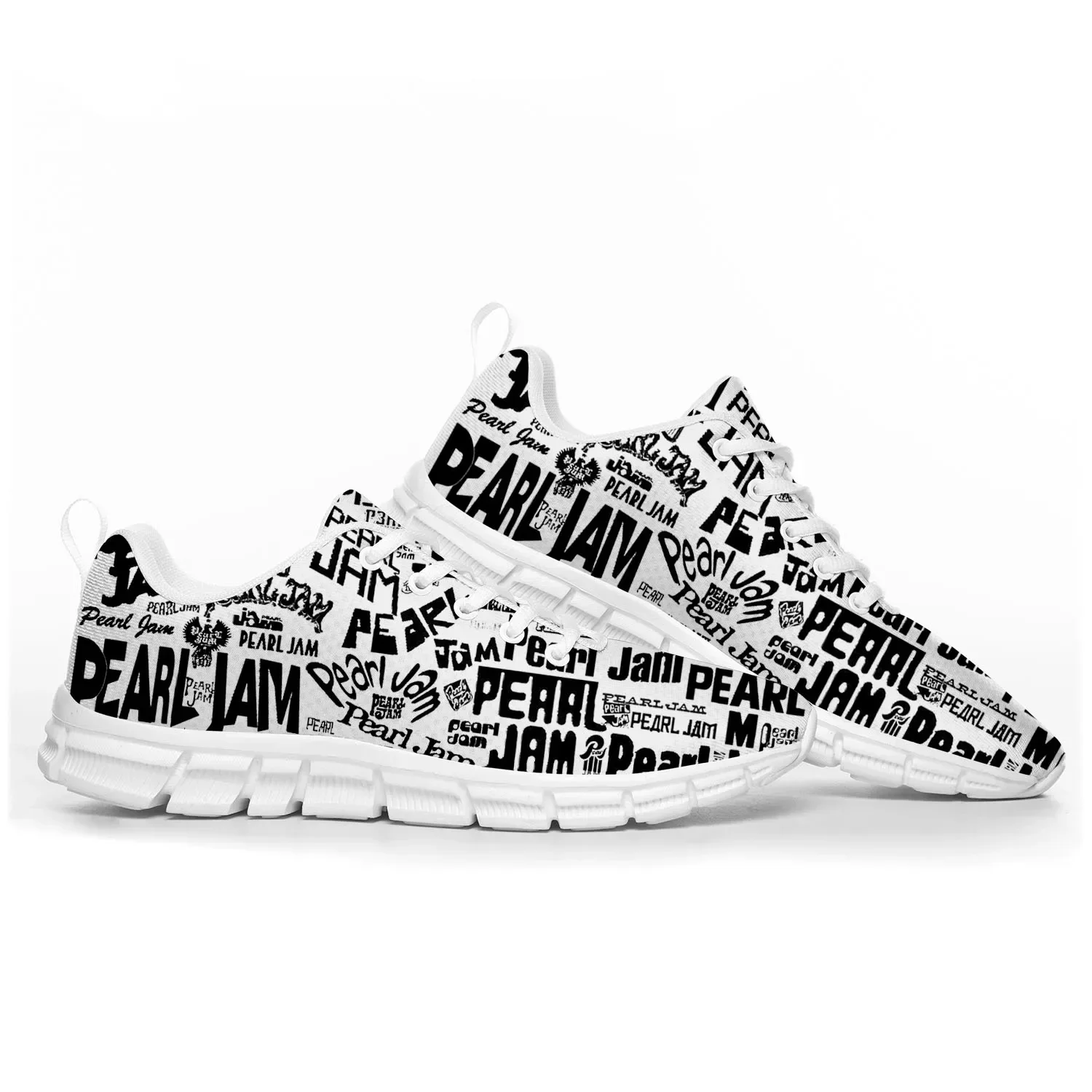 เพิร์ล แจม ร็อคแบนด์ ป๊อปรองเท้ากีฬาบุรุษสตรีวัยรุ่นรองเท้าผ้าใบลำลองคุณภาพสูงรองเท้าคู่สีขาว