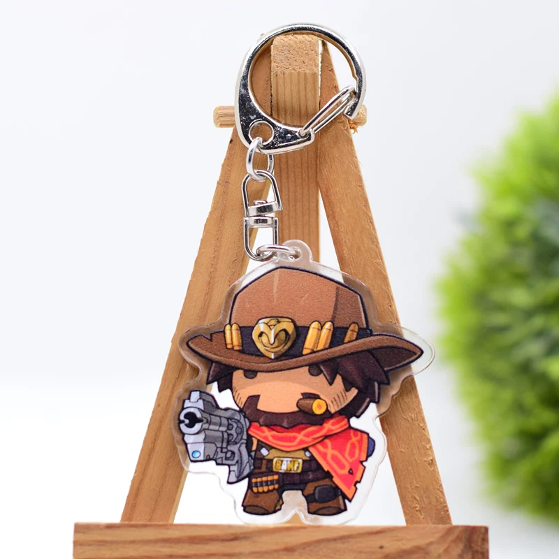 Overwatch Keychain 27 Styles Arcylic Cartoon Figures Keyrings Kawaii Accessories