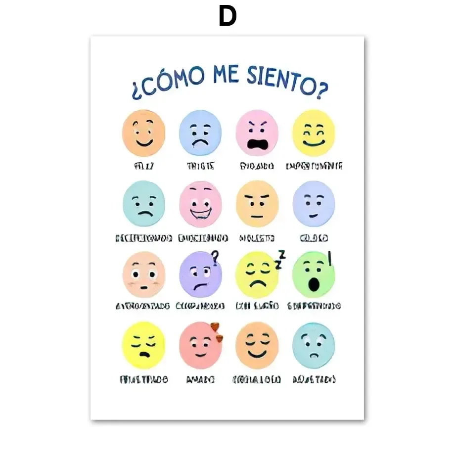 Spanish Calming Corner Psychology Mental Health Wall Art Canvas Painting Nordic Posters And Prints Wall Pictures School Decor