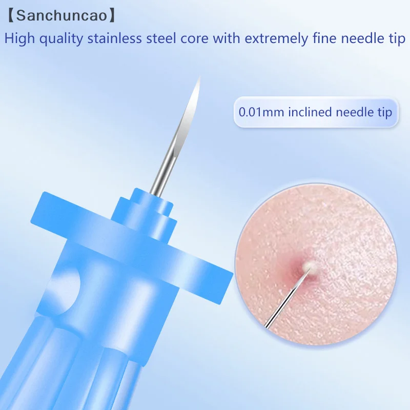 10/20/30pcs Disposable Blackhead Remover เข็มสิว Blackhead Removal เครื่องมือและทําความสะอาดผิวหน้าเข็มสแตนเลส