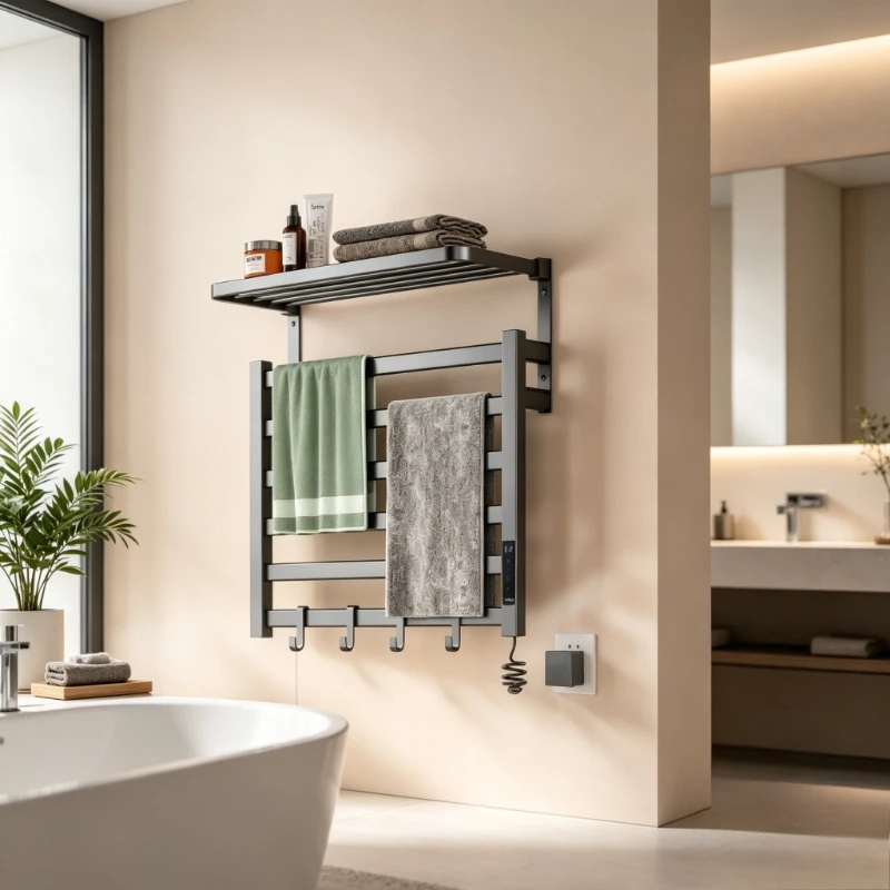 Smart Electric Heated Towel Rack, Wall Mount Drying Towel Warmer with Sterilization Bathroom Towel Radiator for Home APP Control