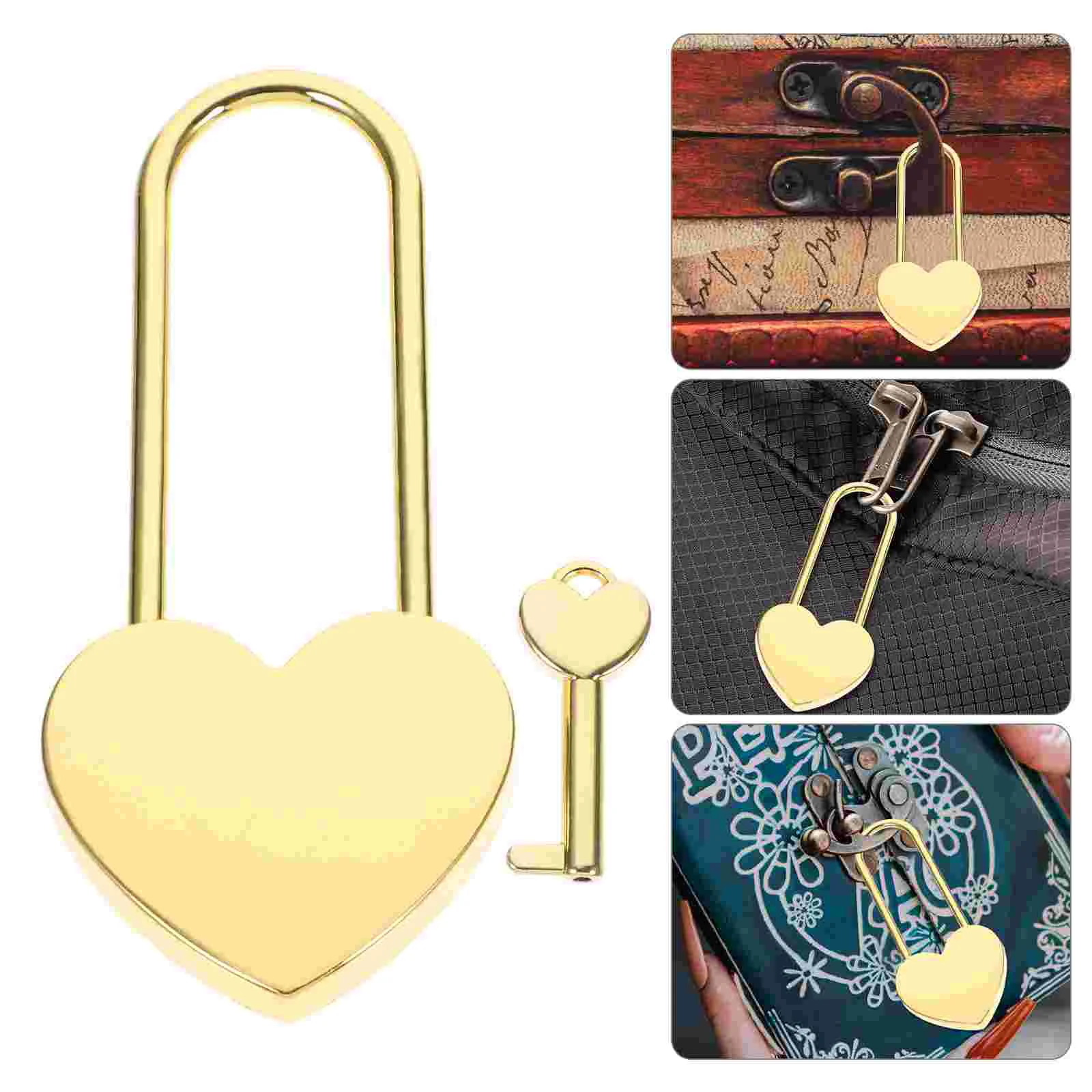 Rucksack Love Lock Locker Padlocks Small Box for Luggage Golden with Keys Travel