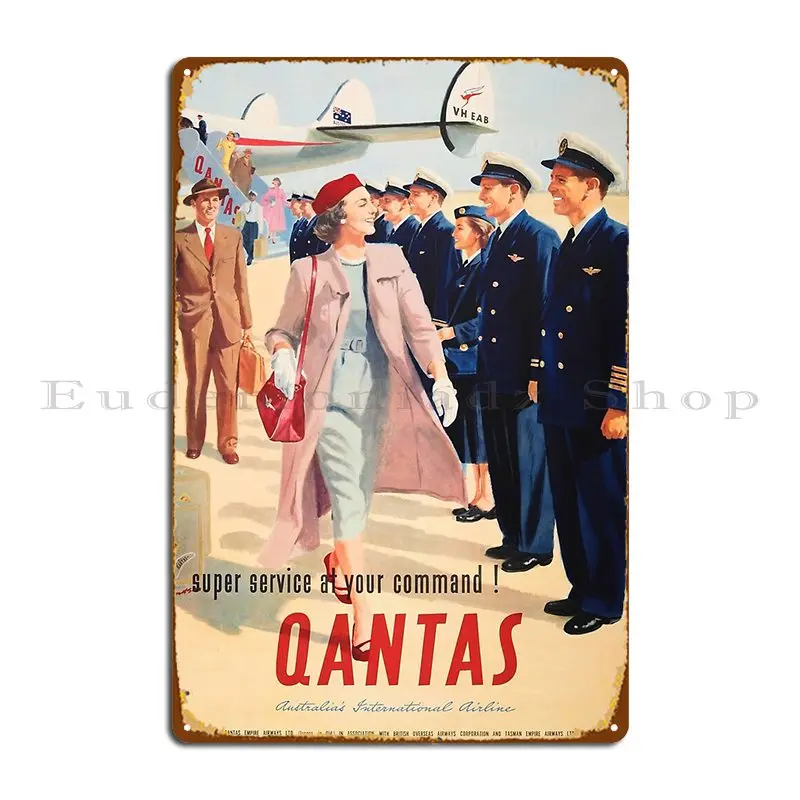 1955 оригинальный винтажный постер для путешествий с австралийской авиакомпанией для гуантаса под Вашим руководством, металлический плакат на стену, жестяной плакат