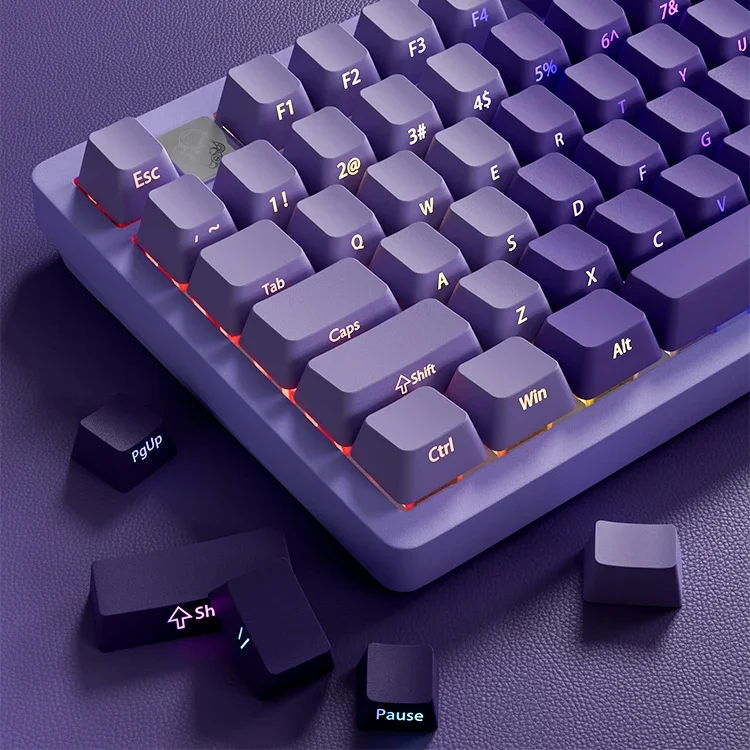 

Keycap purple gas east to flow light side engraved light PBT gradual change color keycap tarantula F87pro customization