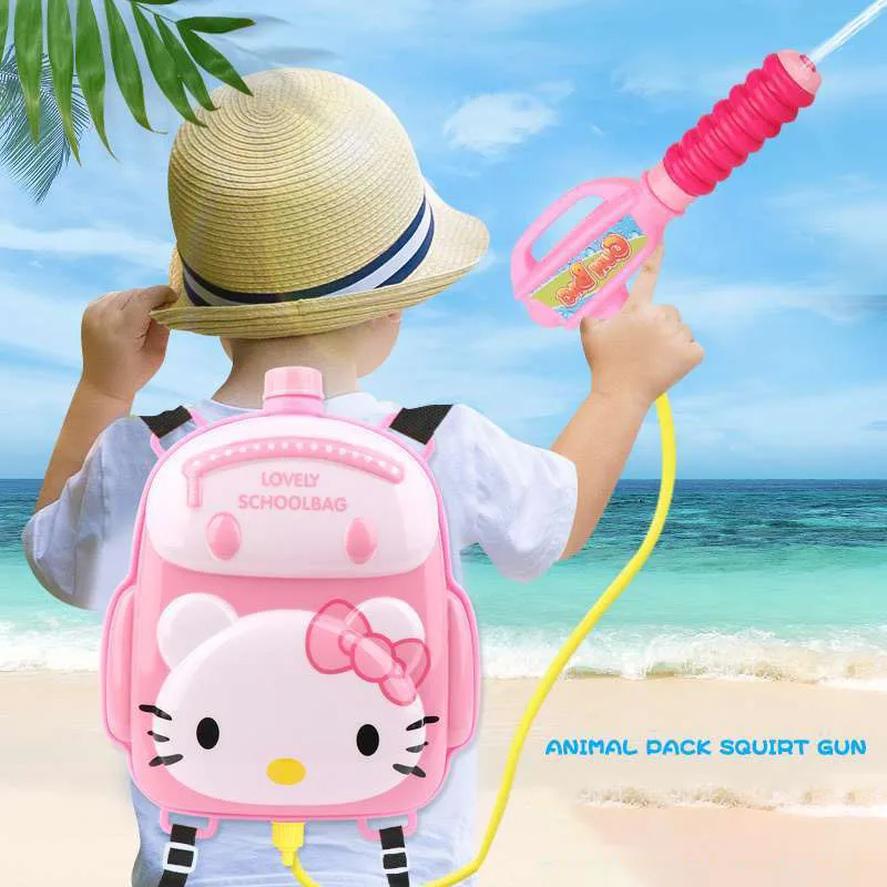 Kreatywny Hello Kitty dla dzieci pistolet na wodę do zabawy kreskówka z możliwością ściągania wody w sprayu zabawka piaszczysta plaża woda zabawki