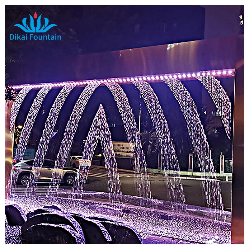 مخصص. ميزة الشلال في الهواء الطلق نافورة ستارة رقمية من الفولاذ المقاوم للصدأ