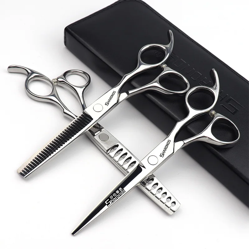 Barber set, professional scissors, flat cut bangs, seamless, deer antlers, fishbones, teeth, scissors, thin scissors