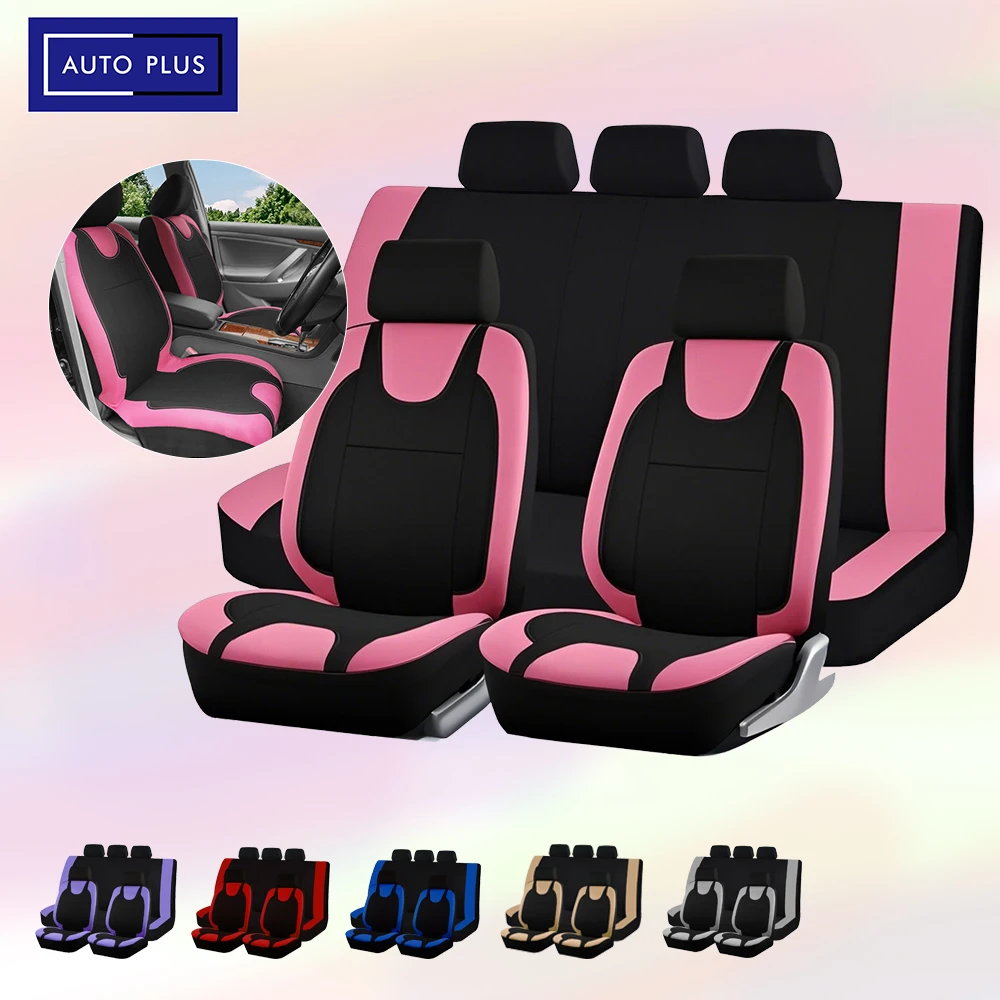 Universal Breathable Polyester Fabric Seat Covers Full Set Fit For Most Car SUV Truck Van Accessories Interior Airbag Compatible