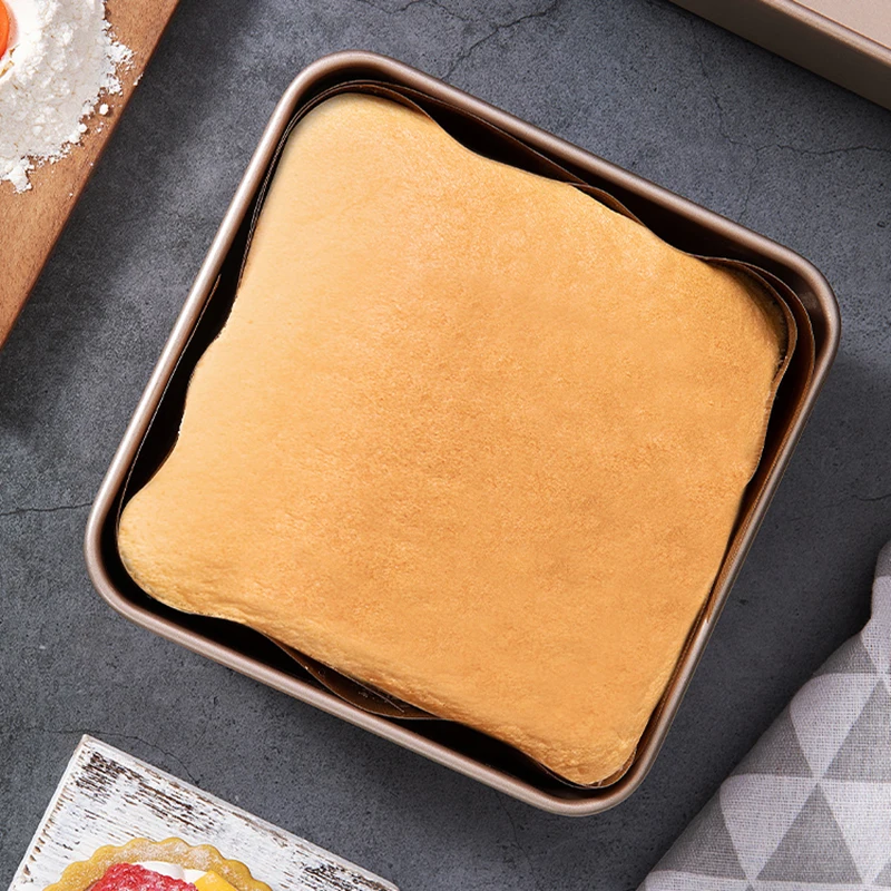 Non-Stick 3 Size Square Cake Baking Pan Carbon Steel Loaf Tray Pie Pizza Bread Cake Tin 6/8/9 Inch Bakeware Kitchen Baker Tools