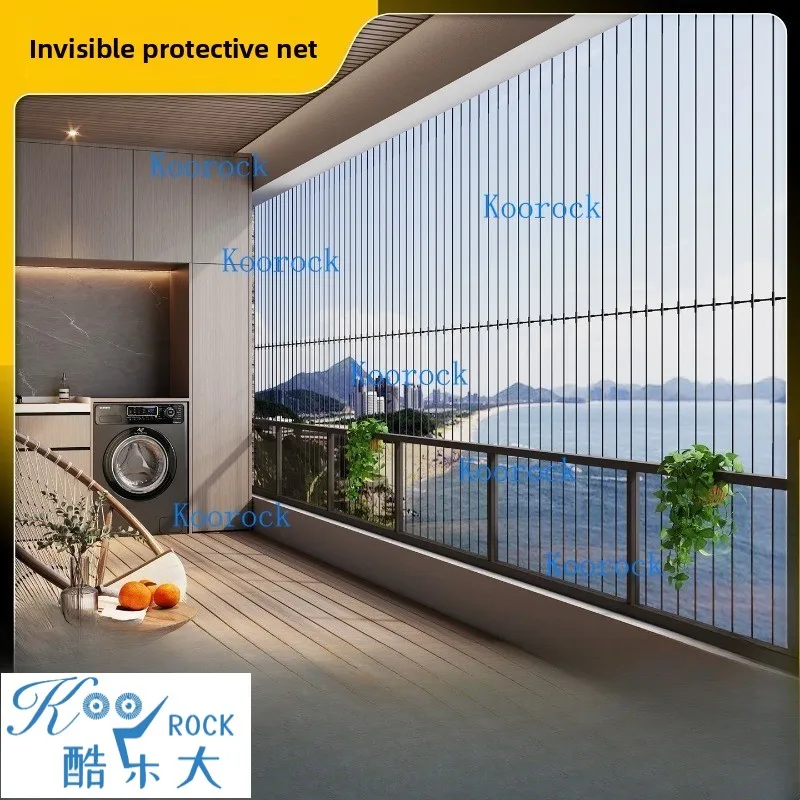 Anti-Theft Steel Wire Mesh for Balcony Windows, Child Safety Guard Rail for High-Rise Fall Prevention, Home Security Netting