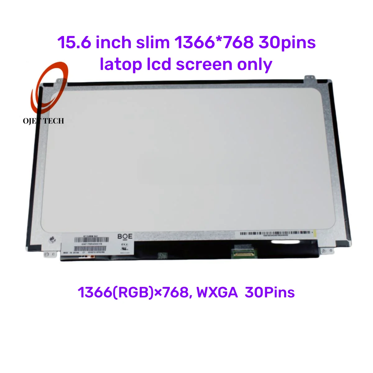 15.6 inch For HP 250 G4, 250 G5, 250 G6, 250 G7, 255 G4, 255 G5, 255 G6, 255 G7 laptop lcd screen only replace1366x768 30pin