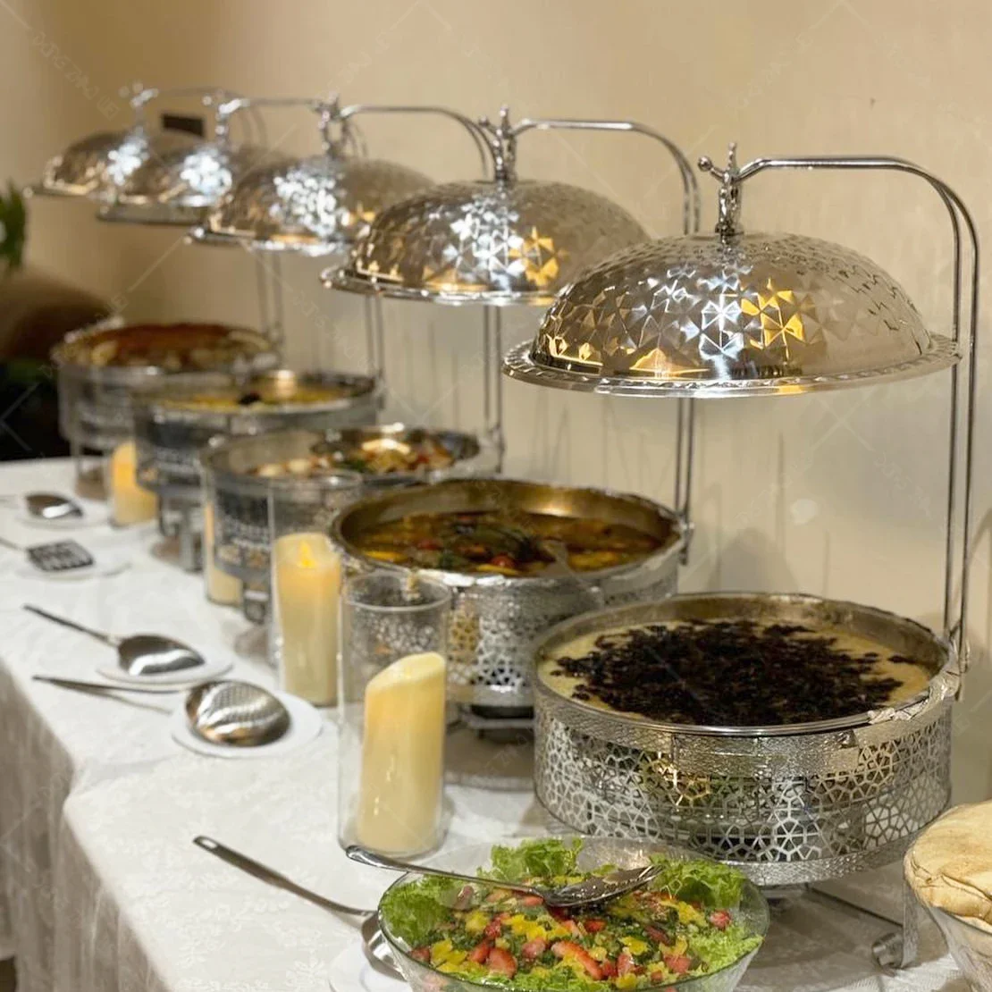 Hotel Hochzeit Deluxe Catering Supplies 4,5L/8L Chevy Buffetwärmer Hot Pot Silber Catering Hot Pot