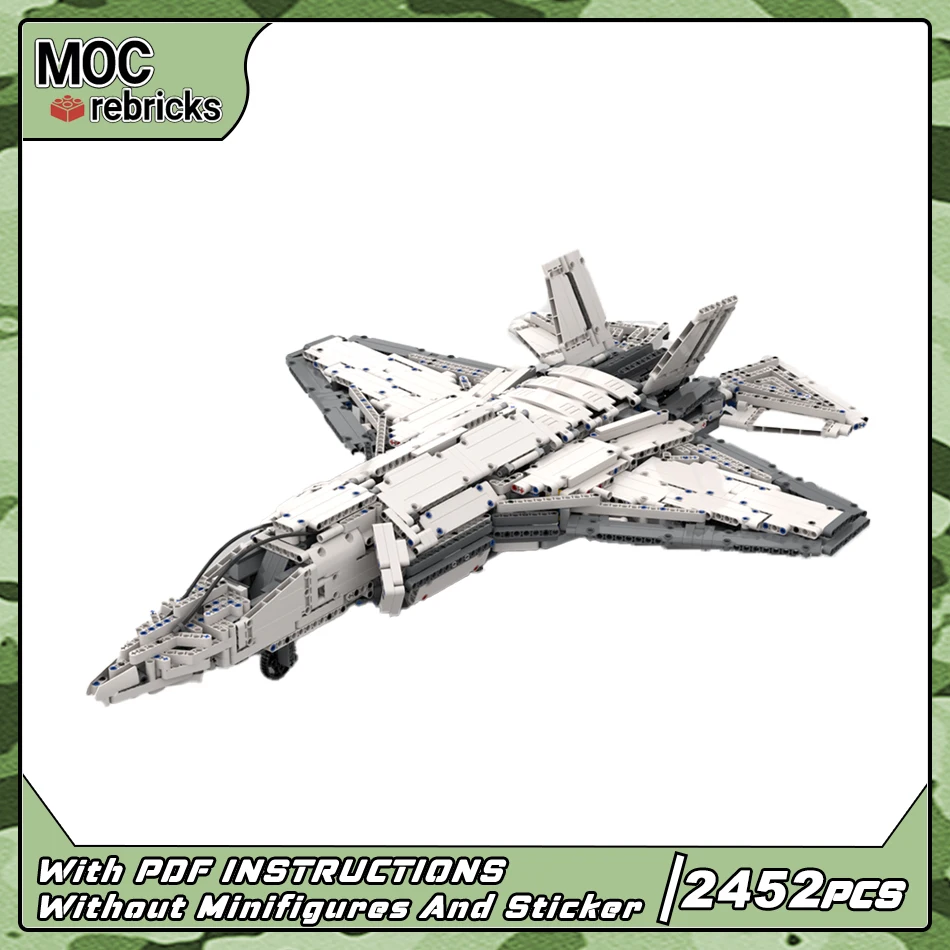 Military Fighter Series F-35 II Aircraft MOC Building Block Collection Experts DIY Model High Difficulty Technology Brick Toys