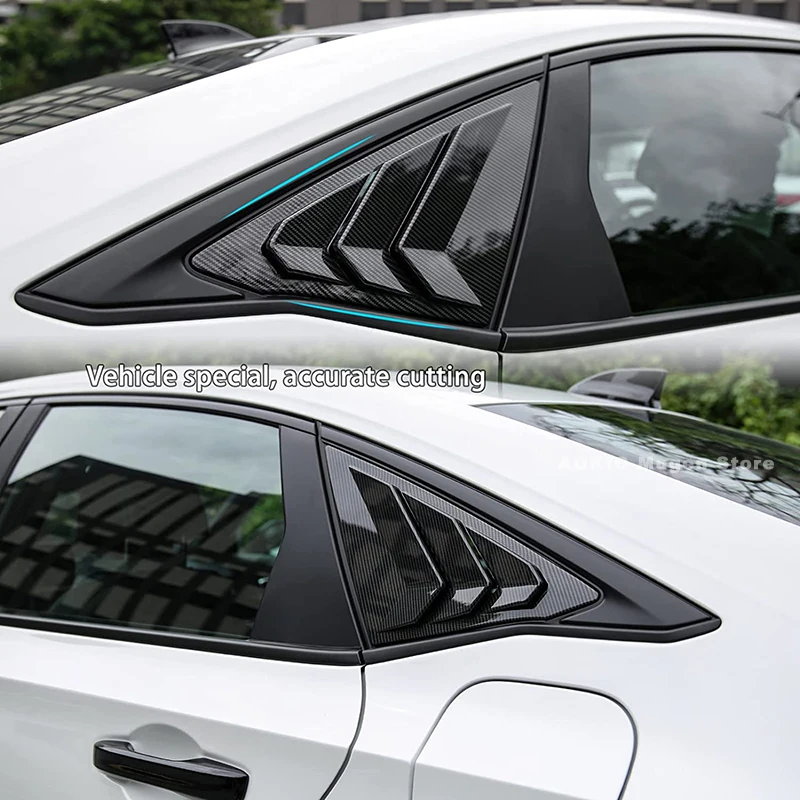 Rear Side Window Louvers Air Vent Scoop Shades Cover Blinds for Honda Civic 11th Gen Accessories 2022 2023 view 4
