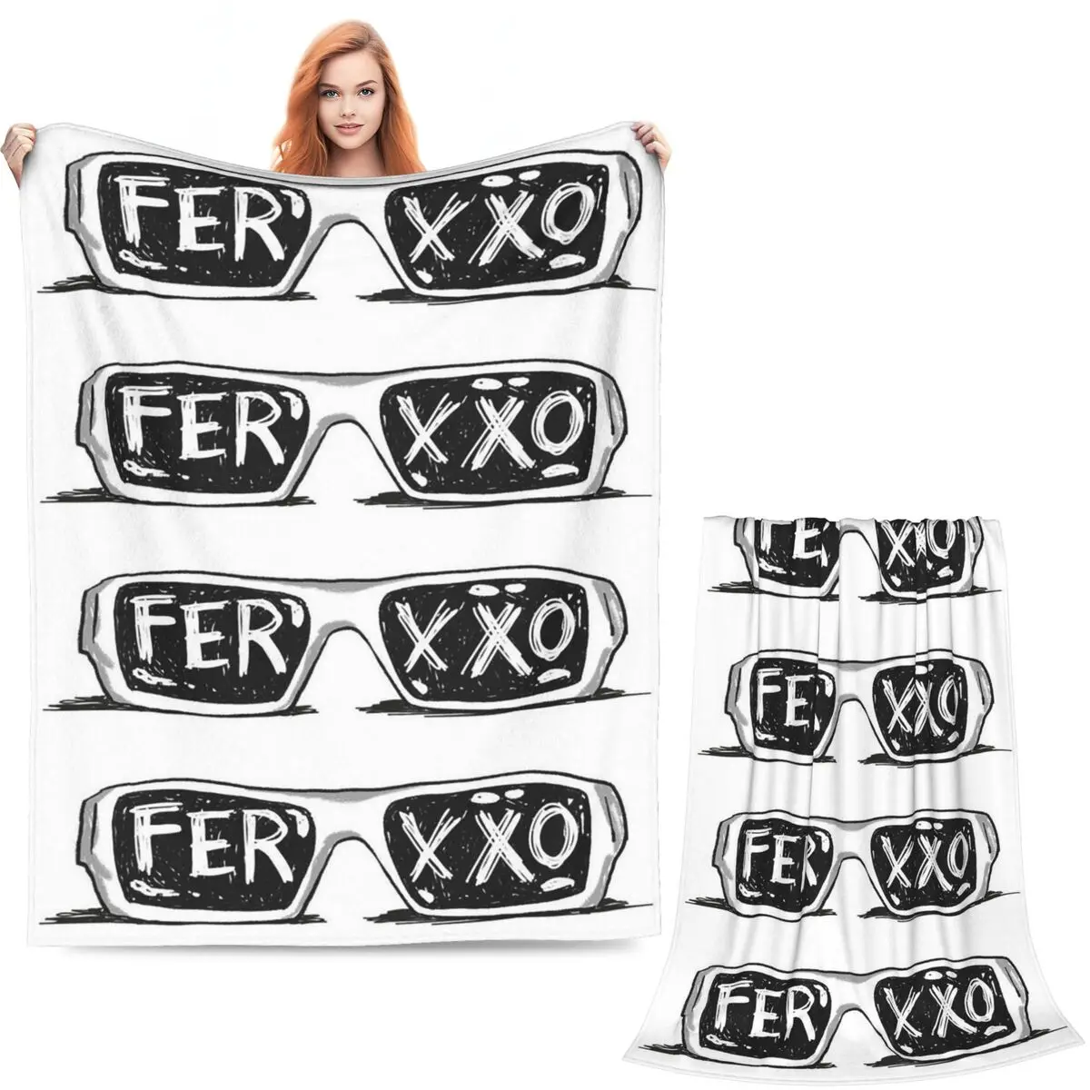 Feid Ferxxo Singer Tour Logo Fun Music Album Blankets Soft Warm Flannel Throw Blanket Bedspread for Bed Picnic Travel Home Couch