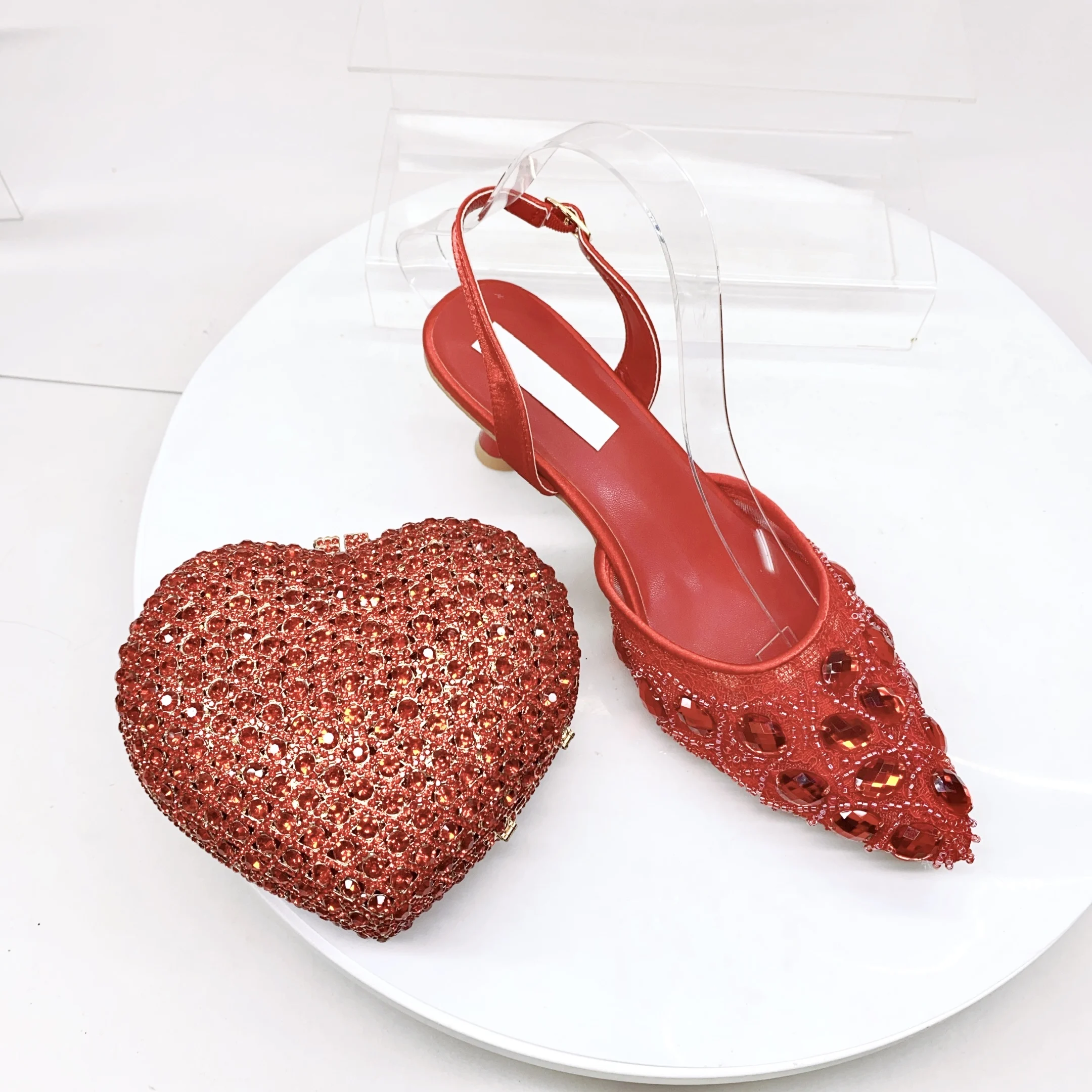 

LNATISNOVA Высокое качество красного/золотого/фиолетового цвета, комплект африканской женской обуви и сумки с блестящими кристаллами для сандалий для свадебной вечеринки