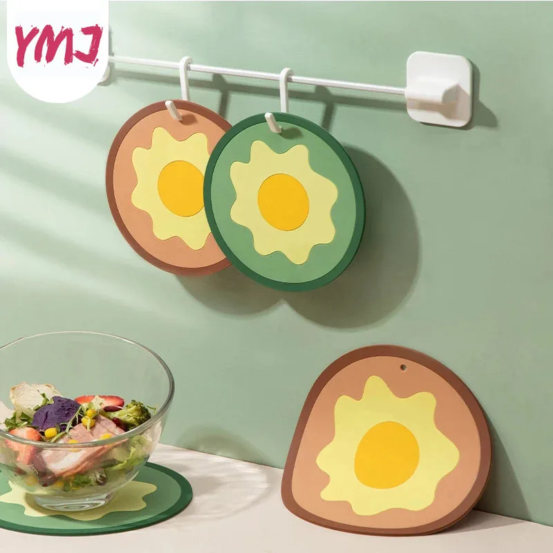 Vitality Egg Shape Placemat Kids Heat Insulation Plate Mat Food Grade Silicone Table Pad Waterproof Kitchen Gadget Easy Cleaning