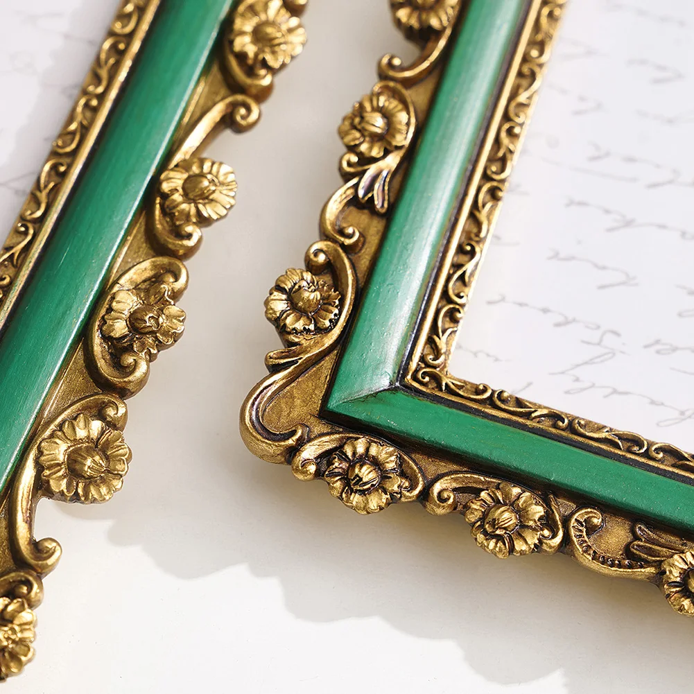 Vintage Resin Frame with Floral Embellishments for Showcasing Photos or Artwork in Office and For Home Environments