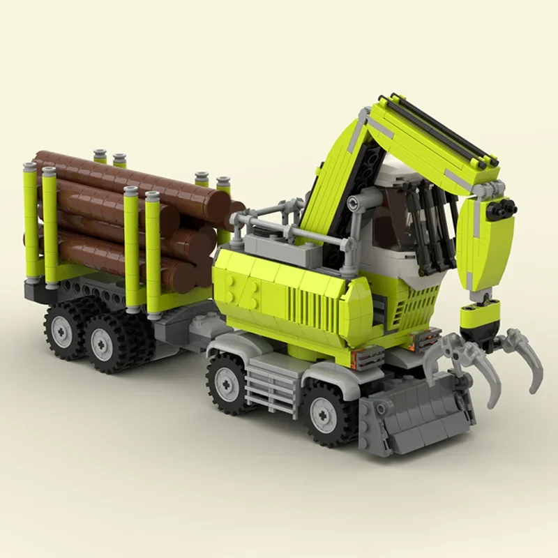 678pcs MOC Log Handler And Trailer City Farmed Model Building Christmas Gifts Blocks Assemble DIY Education Toy Birthday
