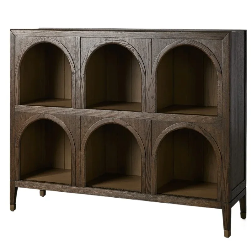 

American rural retro home solid wood dining side cabinet living room decorative cabinet simple children's storage cabinet