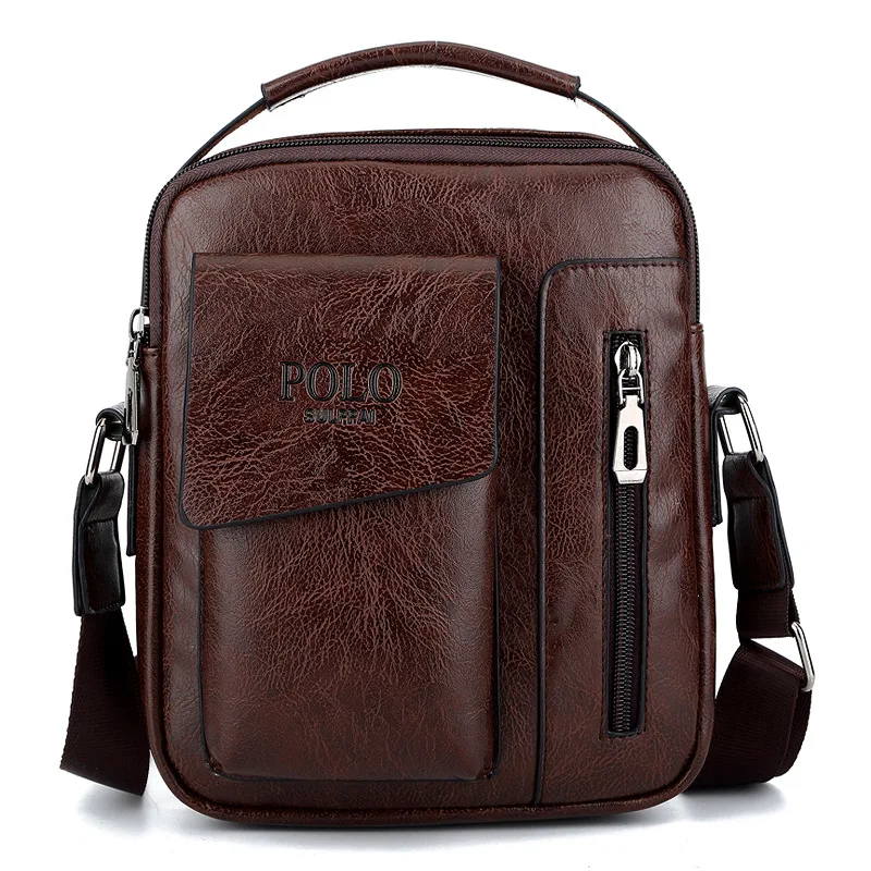 New Casual and Trendy Shoulder Bag, Men's Crossbody Bag, Solid Color POLO Men's Handbag Messenger Bag Men