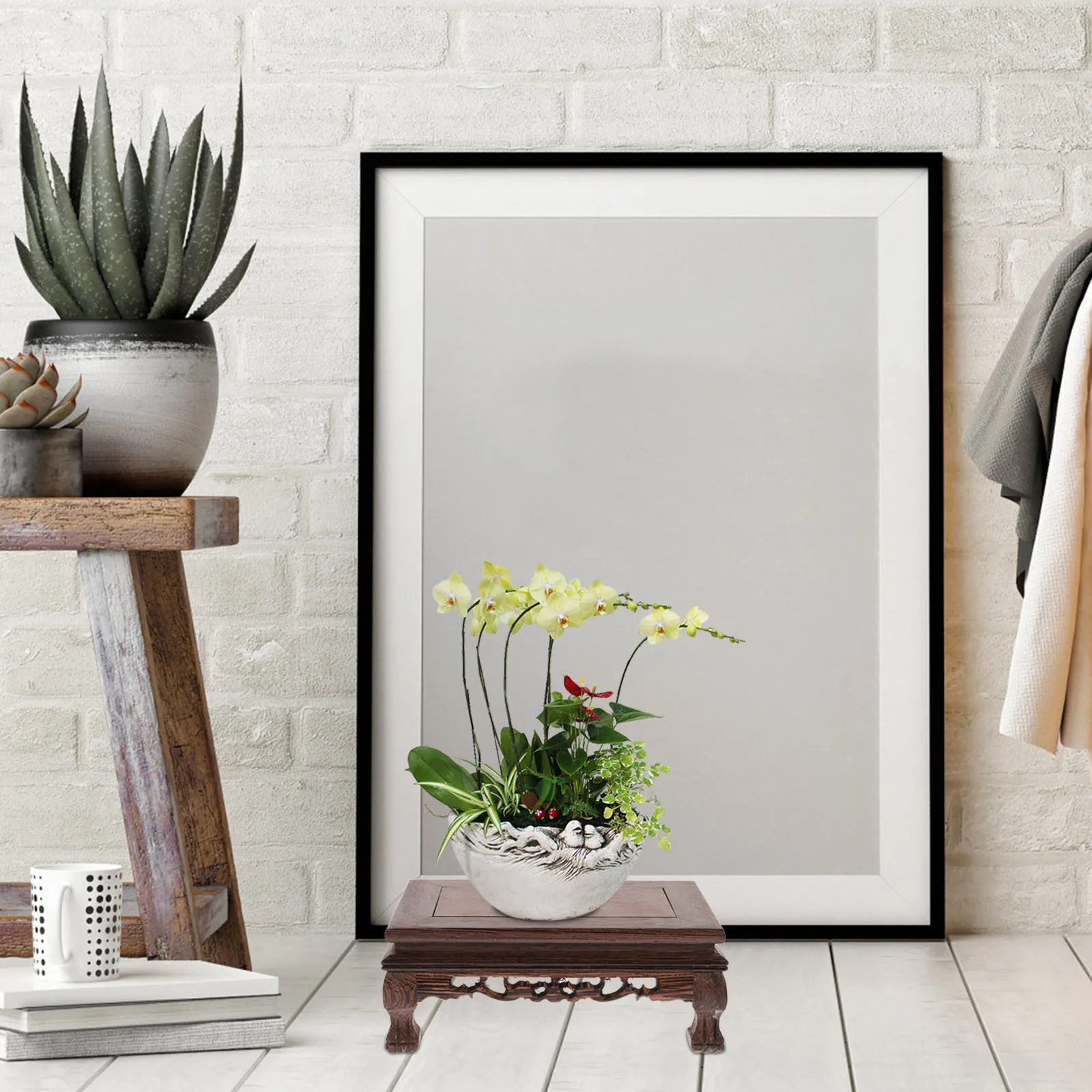 

1Pcs Chinese Style Wooden Flower Pot Stand Rosewood Durable Craft Display Base Mini Fish Tank Adornment Platform Indoor