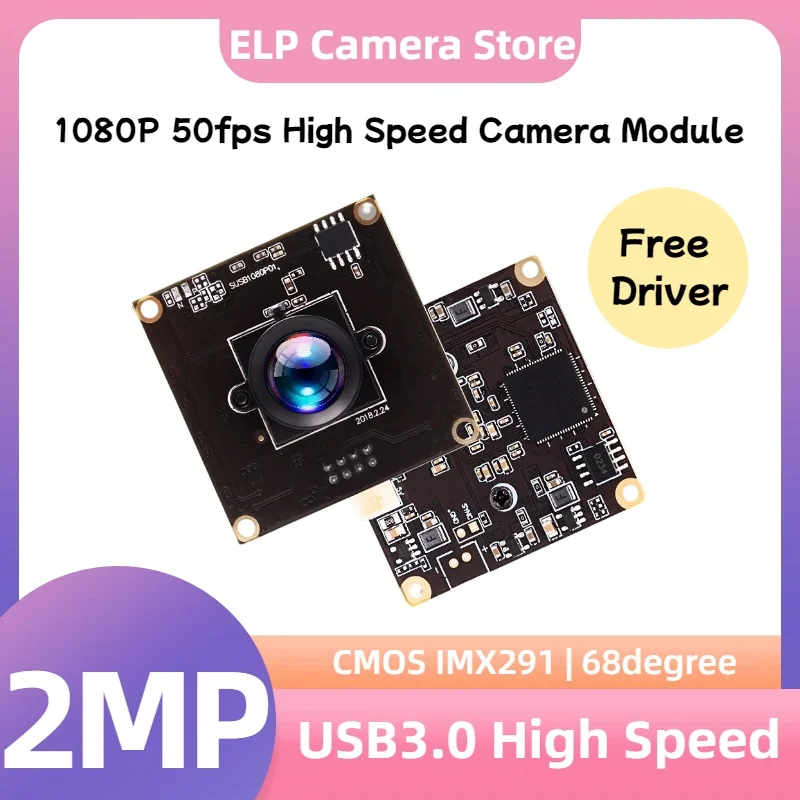 ELP USB3.0 High Speed camera Module 1920x1080P full HD low light webcam with 68 degree No Distortion Lens for Android Windows PC