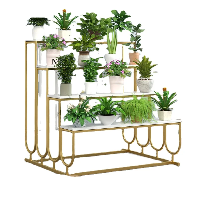 Wyj Floor-Type Three-Four-Layer Living Room Succulent Flower Pot Step-by-Step Display Shelf