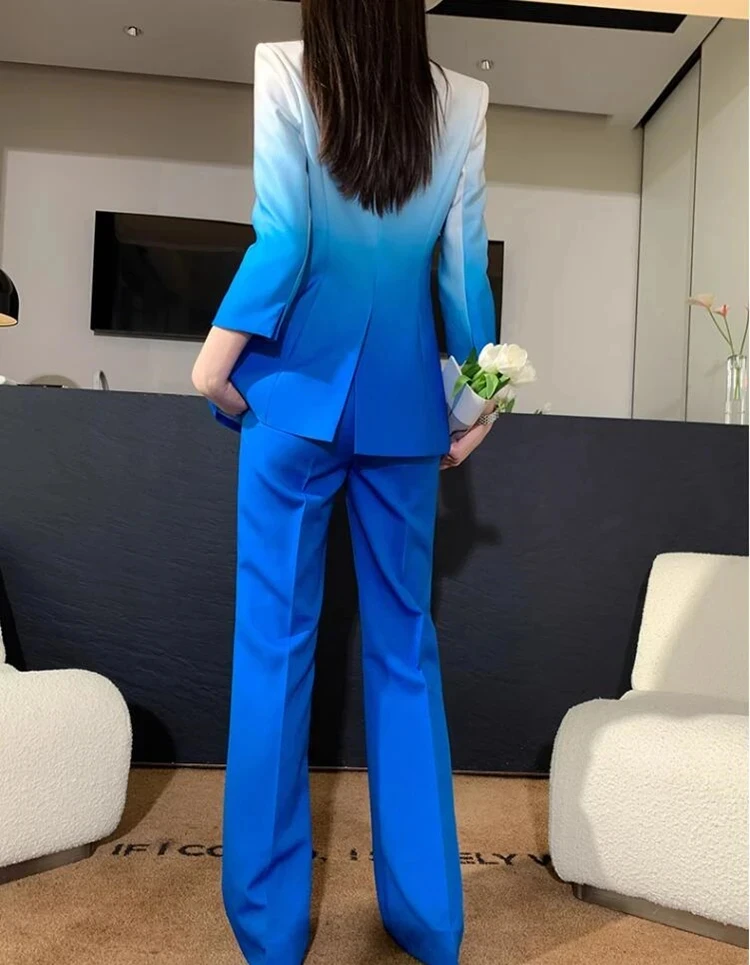 new spring autumn office lady fashion casual brand female women girls coat pants sets suits clothing