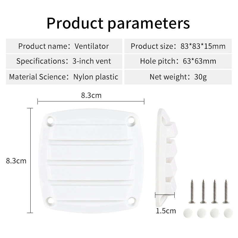 Marine nylon vent, air outlet, external wall air outlet, plastic exhaust fan, air vent, water outlet