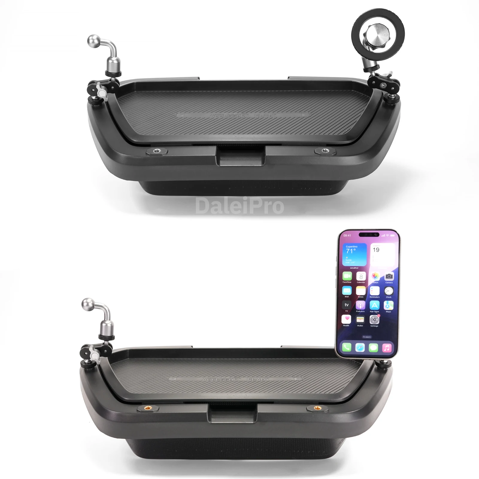 Für Chevrolet Silverado 2019 2020 2021 - 2023 Doppel-Handyhalterung Auto Doppelschichtige Armaturenbrett-Aufbewahrungsbox Verstecktes Fach Organizer – Detail 4