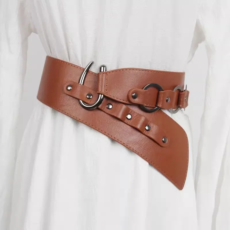 المرأة الأزياء بو الجلود مشد الإناث Cummerbund معطف حزام الخصر اللباس Decration حزام عريض J1558
