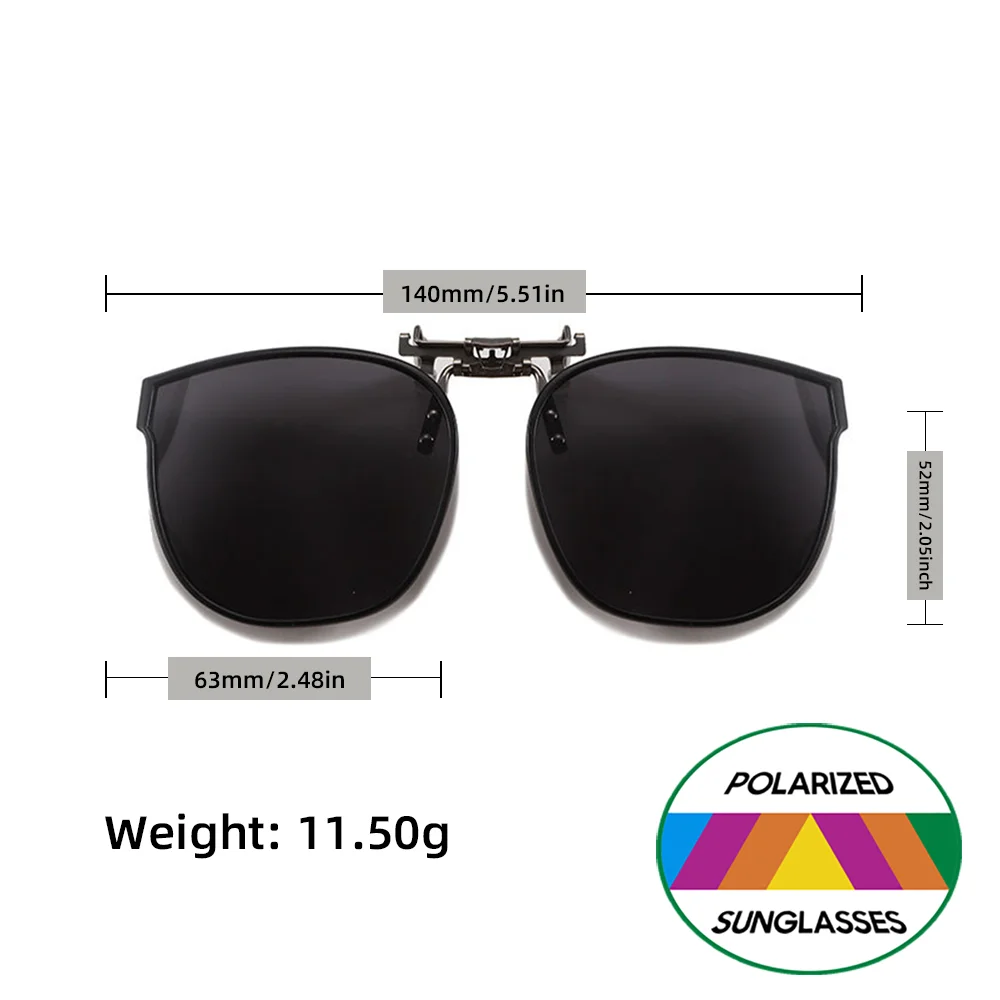 VIVIBEE Hochklappbare Sonnenbrille zum Aufstecken für Autofahren, 52 mm, polarisiert, UV400, große Größe, blendfreie Linse, übergroße Universal-Clips – Detail 6