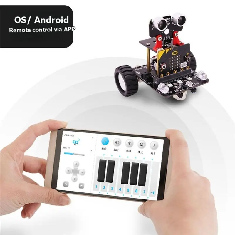 Robot For Micro:Bit Stem Robotics Kit- DIY Educational Smart Robot Car No For Microbit Main Board Included For Kids
