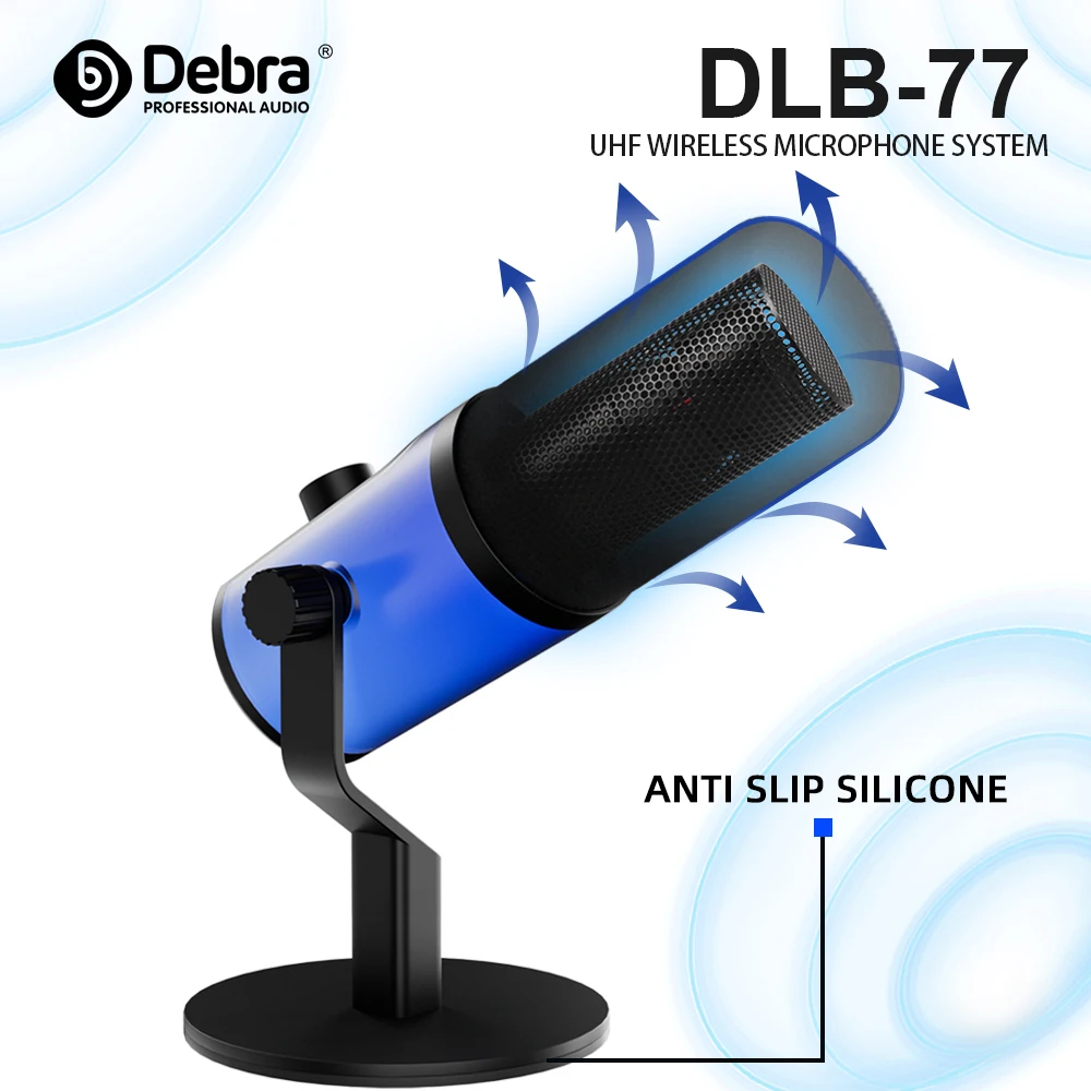 Debra DLB-77 Micrófono de escritorio de modo dual USB/XLR, micrófono de recogida de alta sensibilidad, conectar al mezclador, computadora, teléfono celular