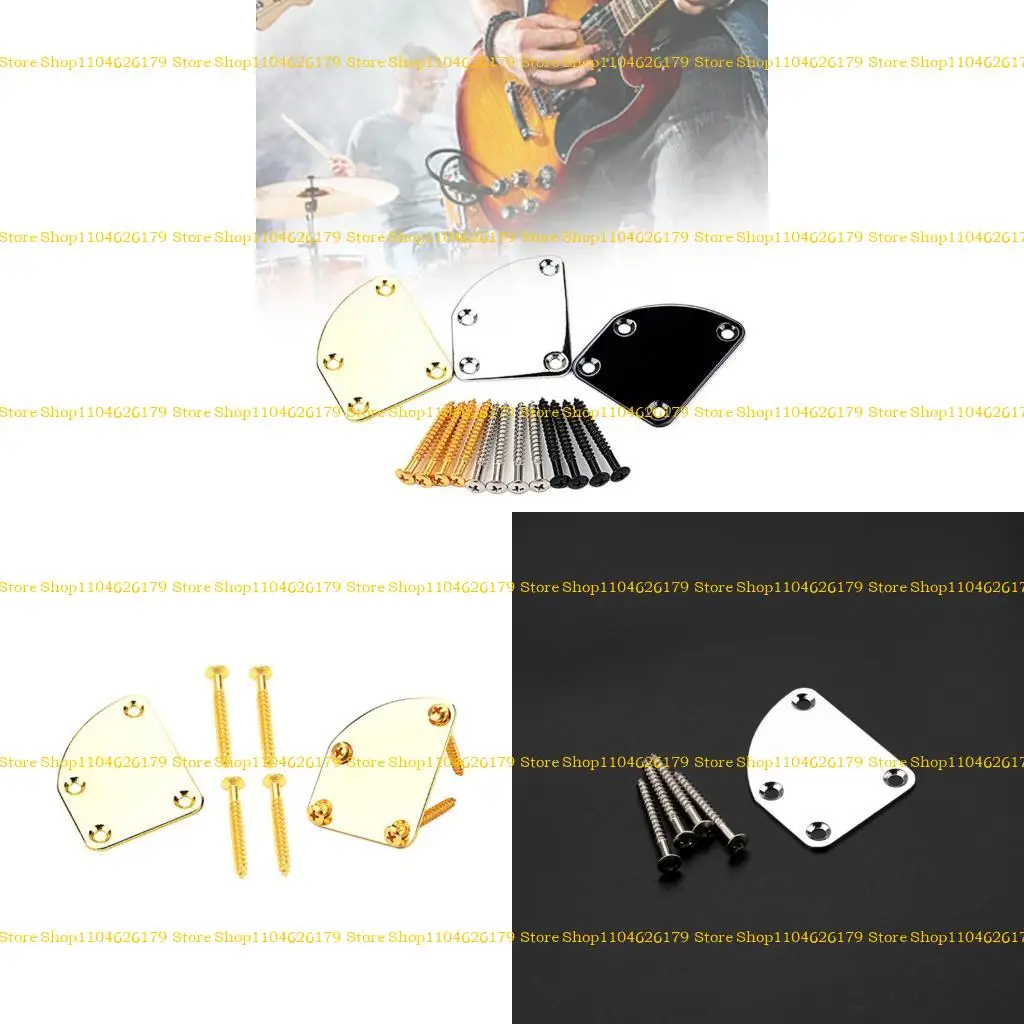 

A1A2 Electric Guitar Neck Plate with Screws Neck Joint Back Mounting Plate 4 Holes