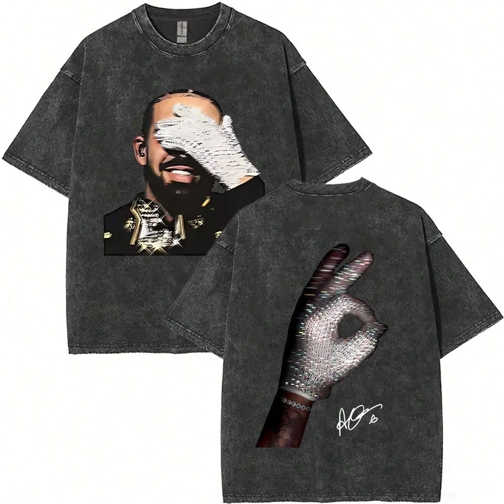 1pc Rapper Drake ICEMAN Logo Graphic 2026 Merch T Shirts Washed Kid Men Women's High Quality Loose Casual