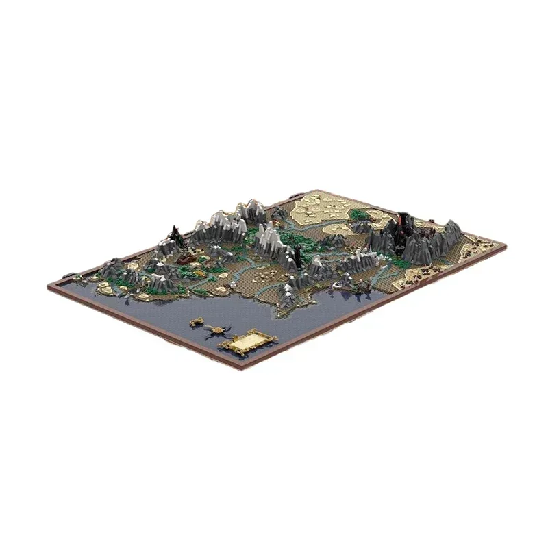 UCS Mittelerde Karte Modell Moc Bausteine Film Szene Magische Ringe Technologie Ziegel DIY Montage Street View Spielzeug Geschenke