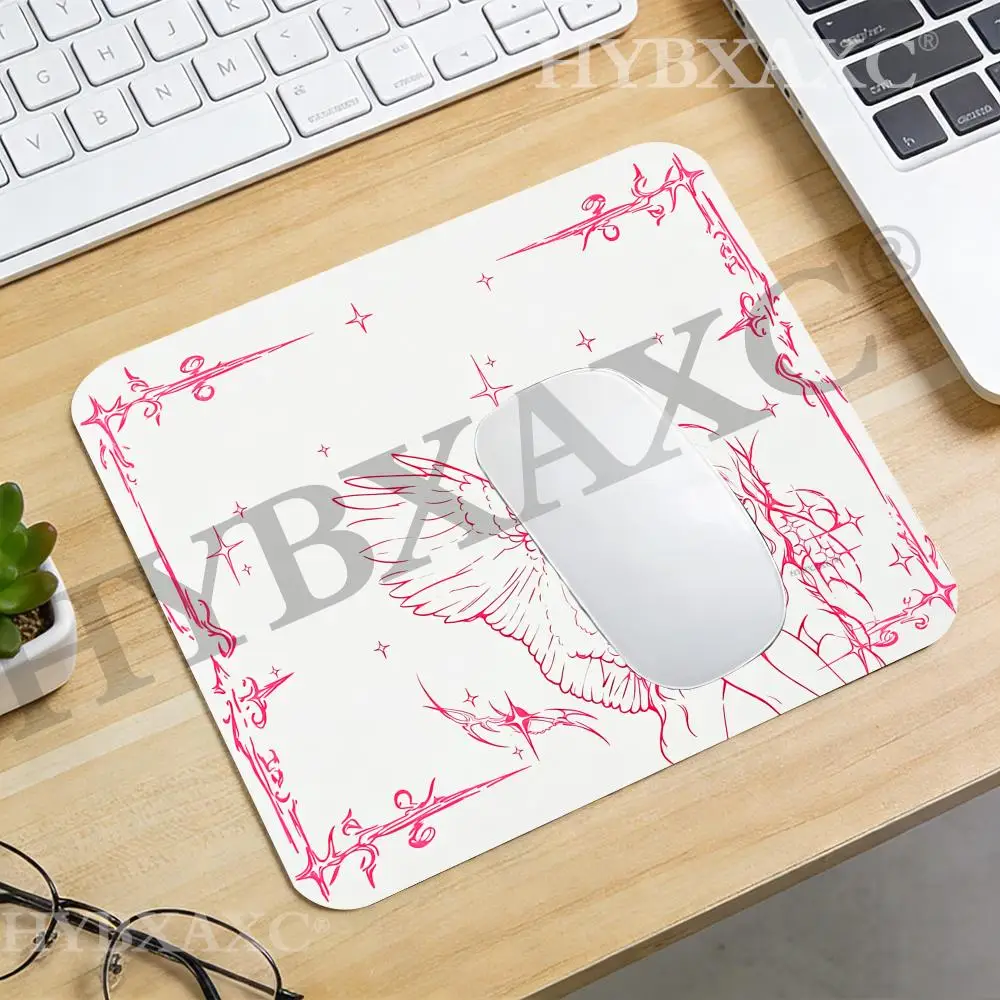 

HYBXAXC Pink Angel Sketch Print Small Mouse Pad, Minimalist Desk Mat, Non-Slip Base for Office & Gaming
