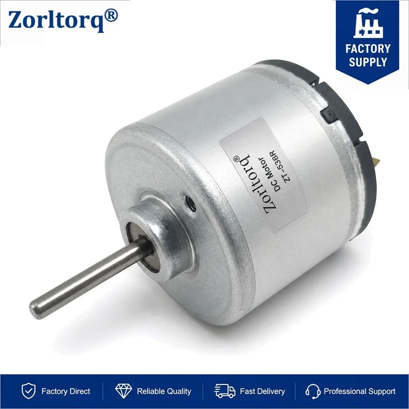 12V 24V Brushed DC Motor 2500-5000RPM Permanent Magnet Reversible 3.175mm Shaft for Blowers And Air-Moving Equipment