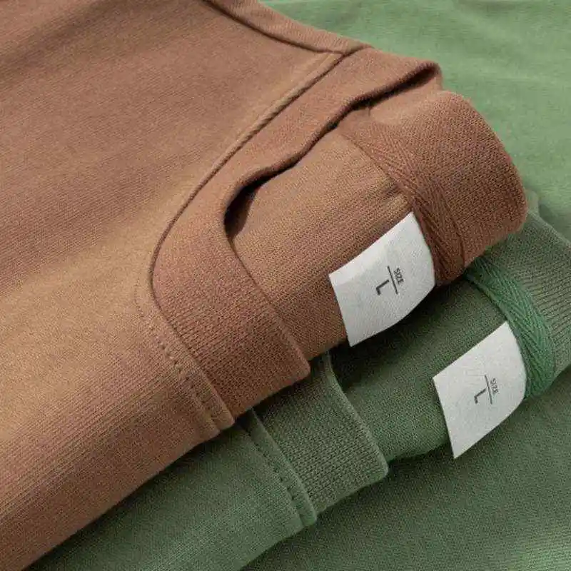 

Large oulder Version 320g Men's round Ne T-irt Pure Cotton Casual Modern Sle ort Sve High Collar Warm Thiened ...