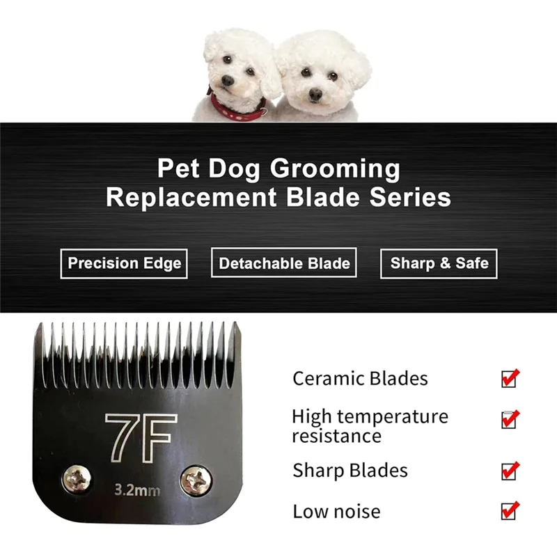 BAAG-For Wahl KM 10 For Andis AG/AGC/SMC/Oster A5/Classic 76 동물용 클리퍼 7F 3.2Mm 프로 탈착식 블레이드 교체 부품