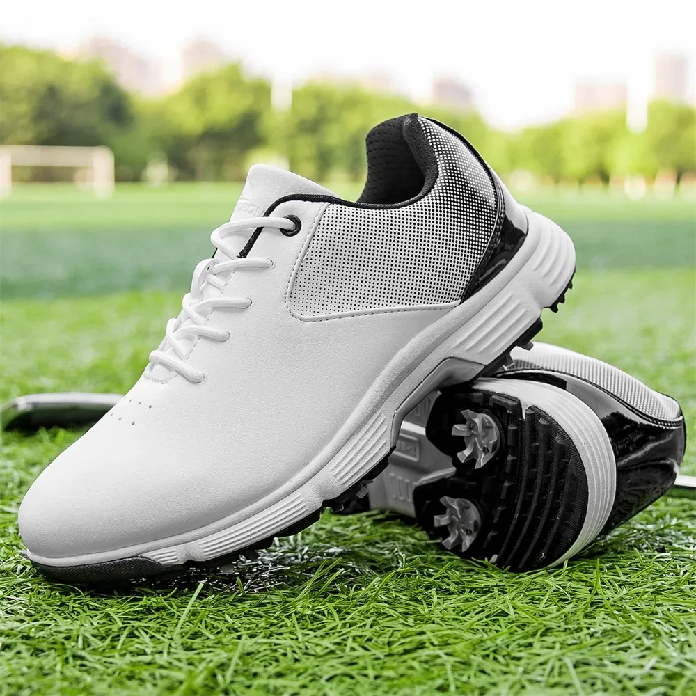 New Anti-shock Outdoor Men Spiked Golf Shoes Water Resistant Upper Wearproof Sole Golfer Daily Sneakers Size 39-49
