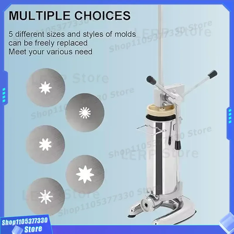 Electric Churros Maker Machine 2L 3L Capacity Spanish Snack Dough Extruder with 5 Nozzles for Home Kitchen Commercial Use