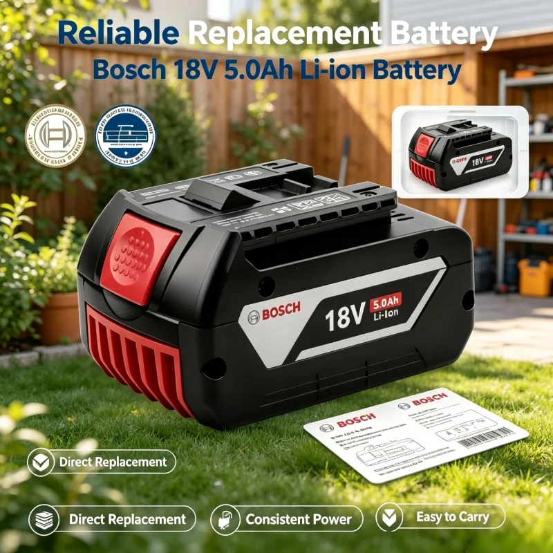 Bosch 18V 5.0Ah Original Lithium Battery GAL18V Rapid Charger Intelligent LED Indicator Overheat Overcharge Short Circuit Guard