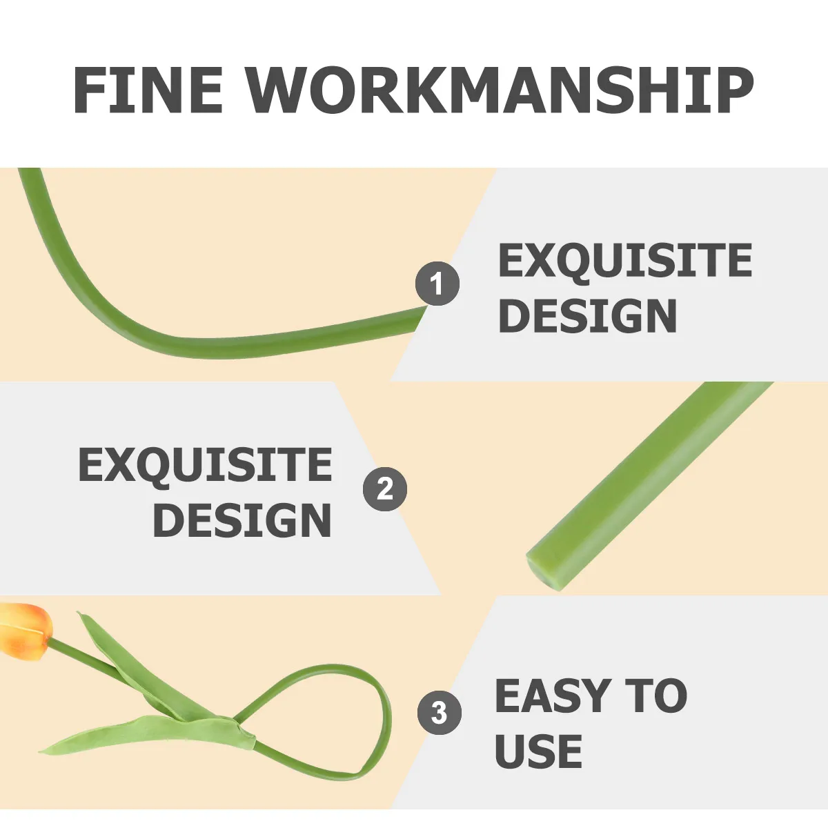 

Artificial Tulips Bouquet Real Touch Faux Silk Flowers Wedding Home Decor Outdoor UV Resistant Long Lasting Faux for Decor