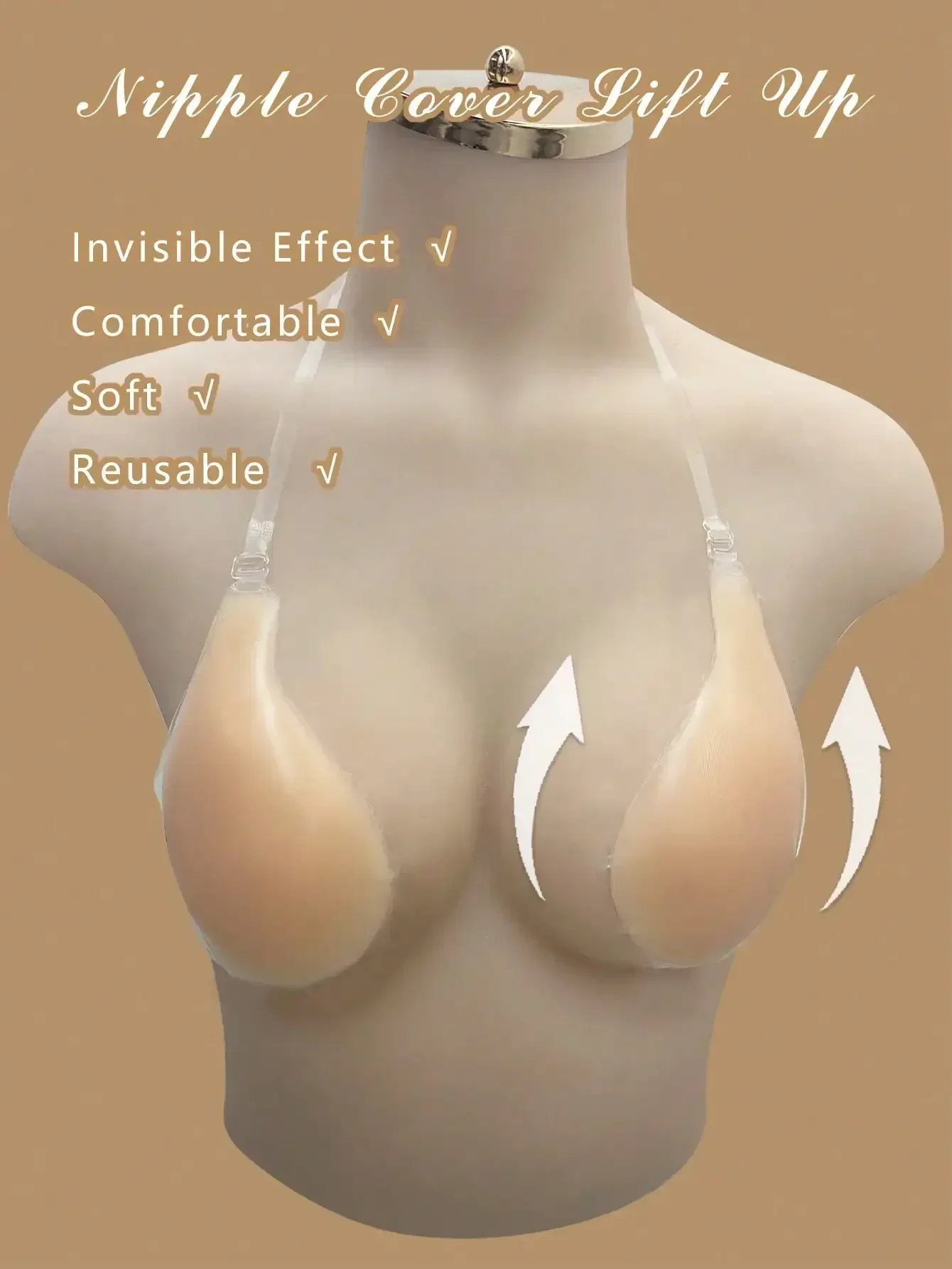Push Up Bra Silicone - 1pc Invisible Backless Strapless Push-Up Bra