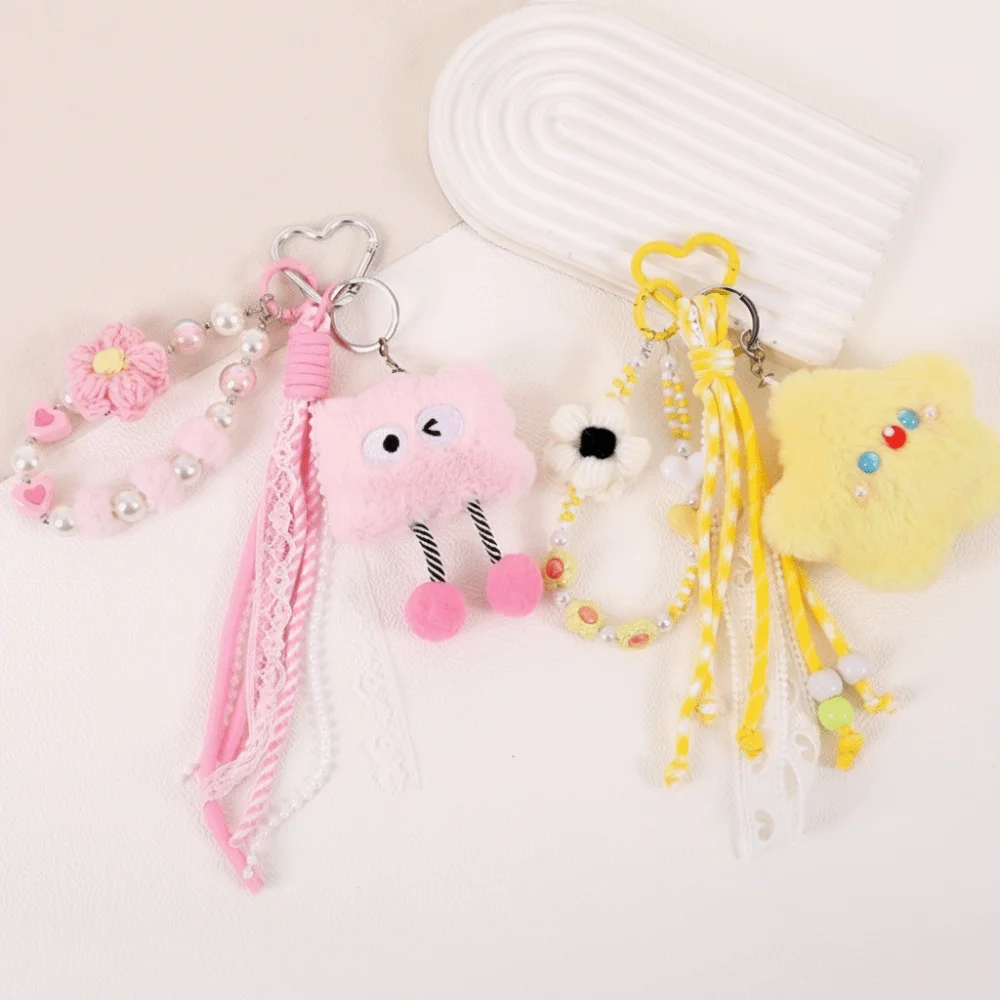 Sleutelhanger kralenketting ster sleutelhanger gevuld Kawaii ster hanger cartoon comfort beer hanger verjaardagscadeaus