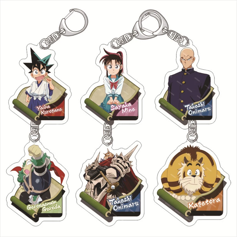 

YAIBA KeyChain Women Mine Sayaka Key Chain for Men Onimaru Takeshi Key Ring Acrylic Car Keyring Party Pendant Cos Girls Gifts