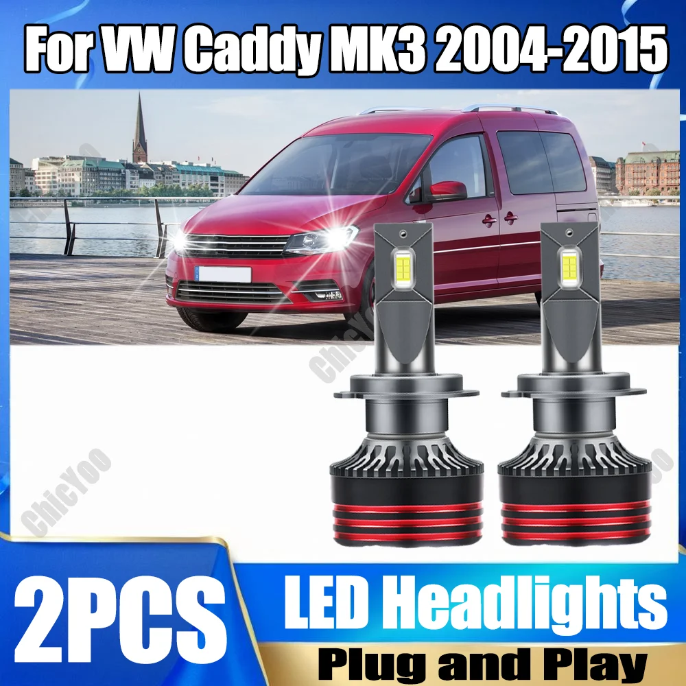 

2X Plug and Play 150W 30000LM Canbus No error LED Car Headlights H7 Auto Headlamps Bulbs 6000K White For VW Caddy MK3 2004-2015